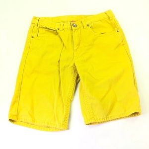 Bright Yellow Retro Bermuda Shorts Sz 32 R142